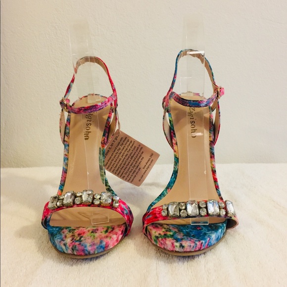 Zigi Soho Crystal Strap Pink & Blue Heels | NWT | Size 7.5 | 5” Heel - Picture 7 of 11